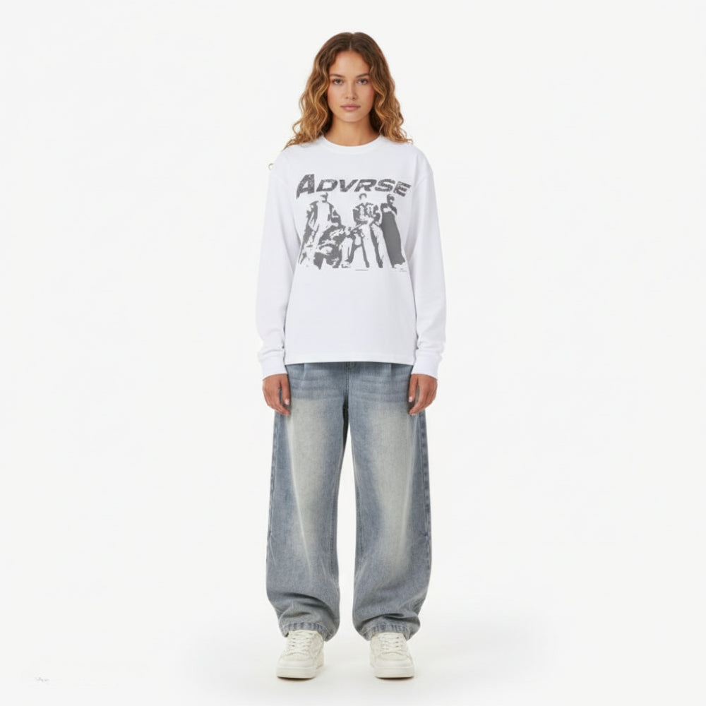 Crew Hood Longsleeve | White