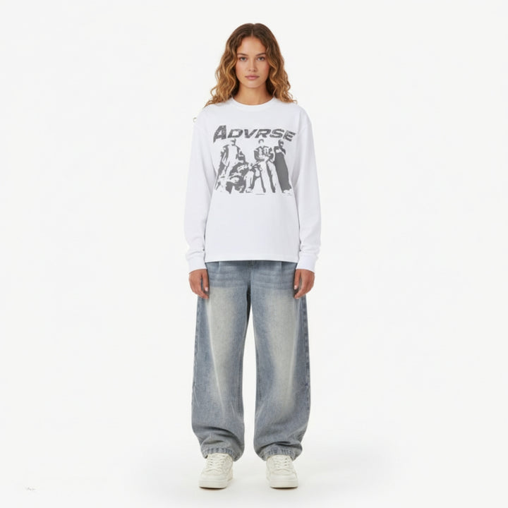 Crew Hood Longsleeve | White