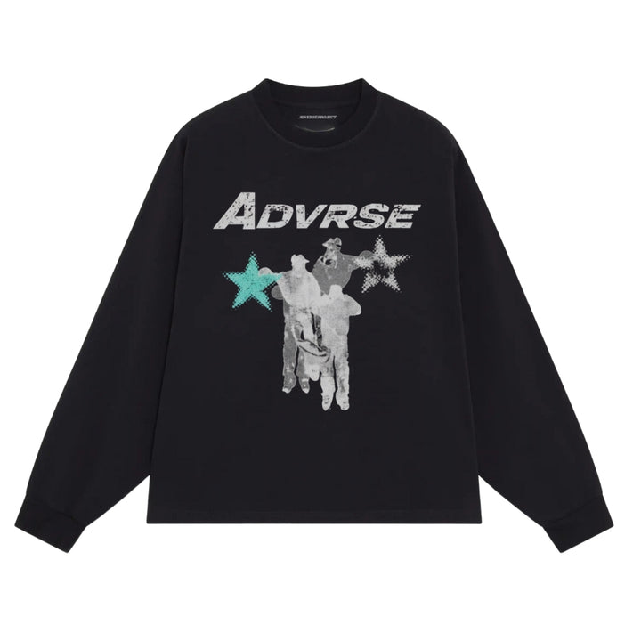 Distressed Stars Longsleeve | White
