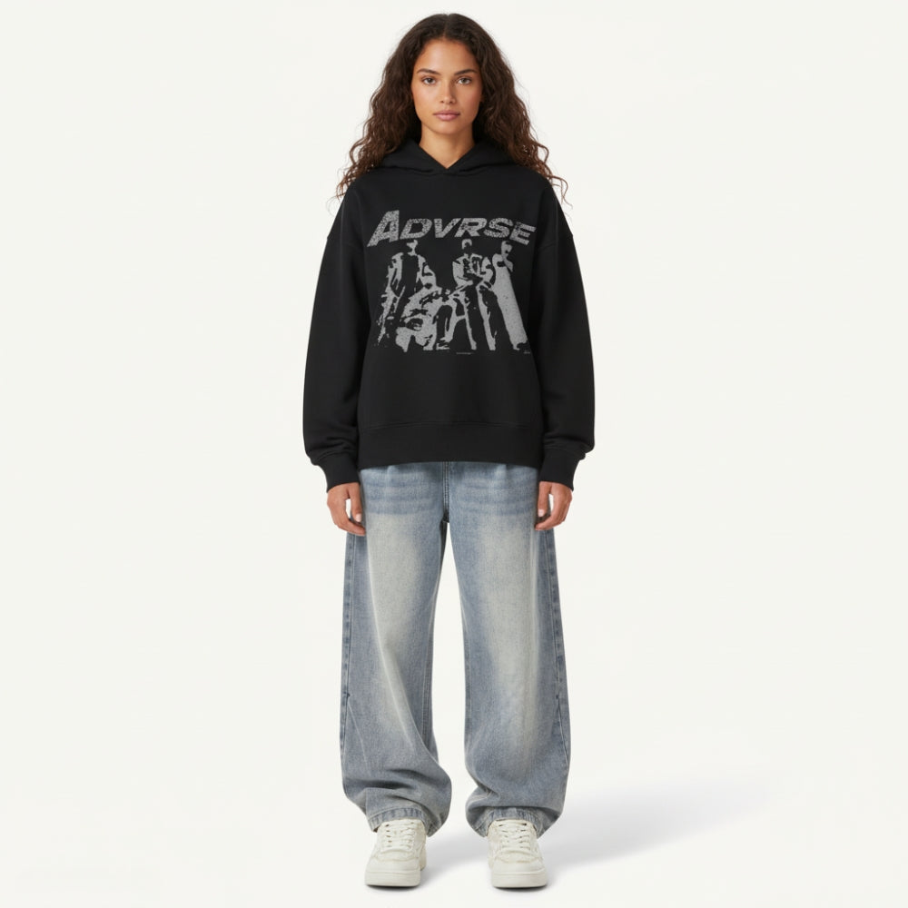 Crew Hood Hoodie | Balck