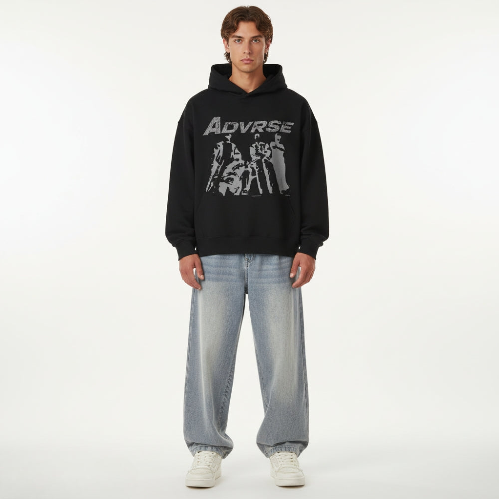 Crew Hood Hoodie | Balck