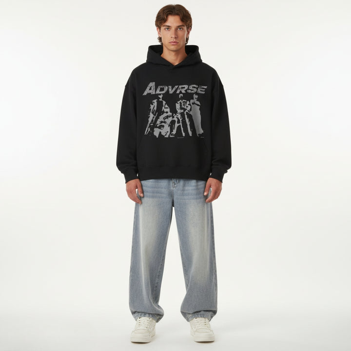 Crew Hood Hoodie | Balck