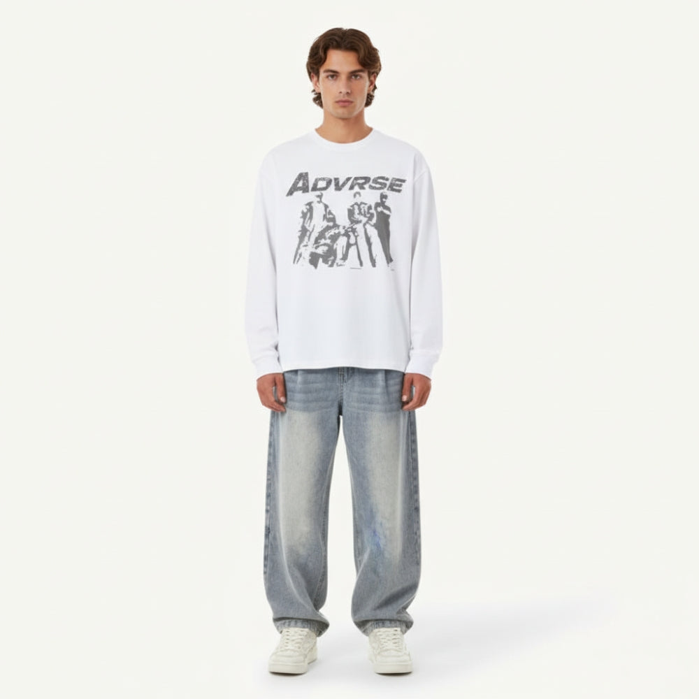 Crew Hood Longsleeve | White